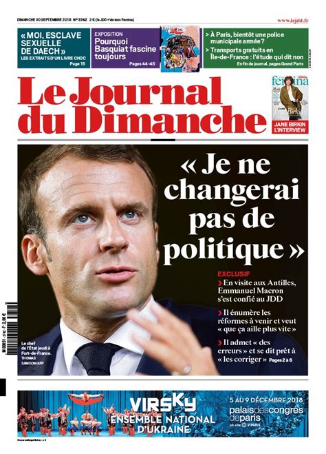 Le Journal du dimanche N3742 du 30 septembre 2018 à télécharger sur iPad