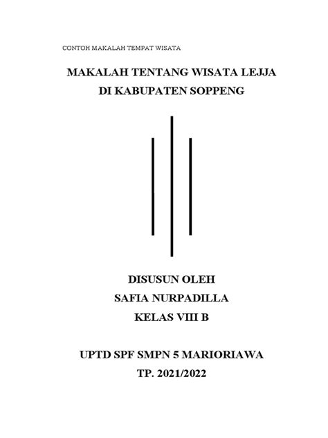 Contoh Makalah Tempat Wisata Pdf
