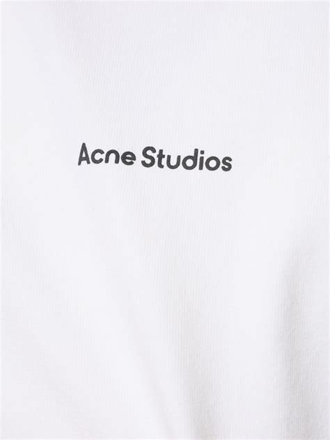 Camiseta de algodón con logo Acne Studios Hombre Luisaviaroma