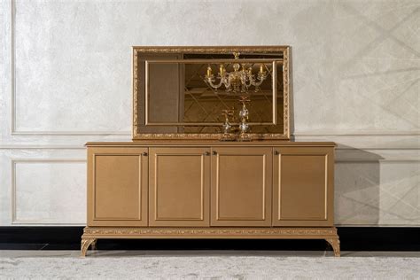 Casa Padrino Luxus Barock Sideboard Mit Spiegel Gold Luxus M Bel