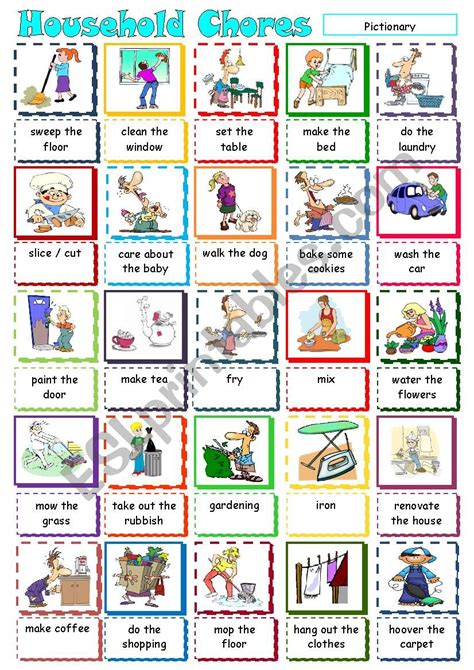 Household Chores Esl Worksheet By Krümel 57b