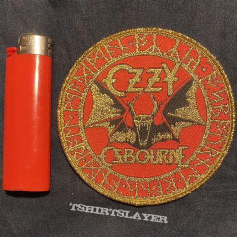 Ozzy Osbourne Gold Border Round Patch Tshirtslayer Tshirt And