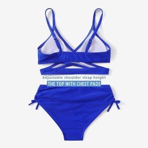 Mienoe Swim New Teen Girls Swimsuits Twopiece Vneck Bikini Adjustable Shoulder Straps Poshmark