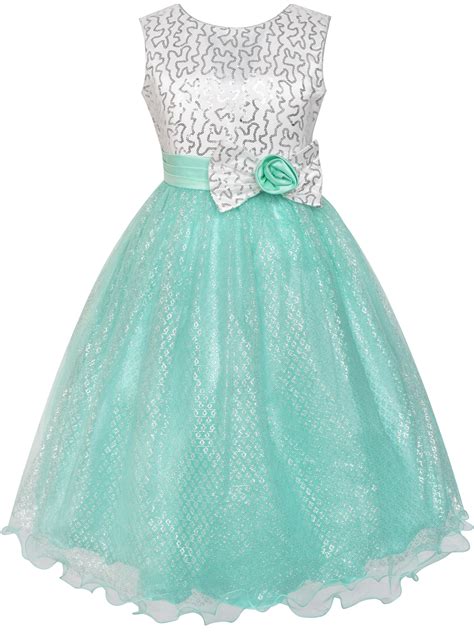 Girls Dress Glitter Sequin Wedding Bridesmaid Pageant 6 - Walmart.com