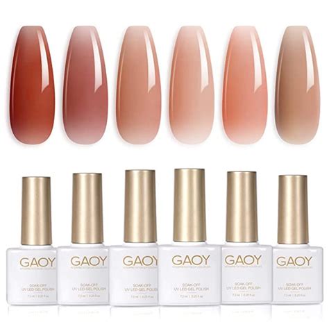 Gaoy Icy Jelly Gel Nail Polish Set Of Colors Including Red Pink Nude Gel Polish Kit Uv Led