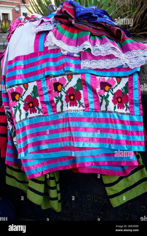 Embroidered Traditional Clothing Oaxaca De Juárez City Oaxaca Mexico