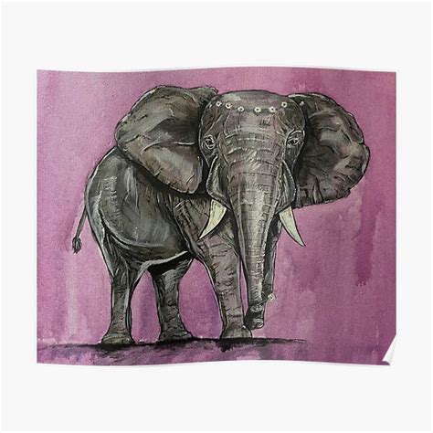 "Elephant & daisy" Poster for Sale by EmmyAxolotl | Redbubble