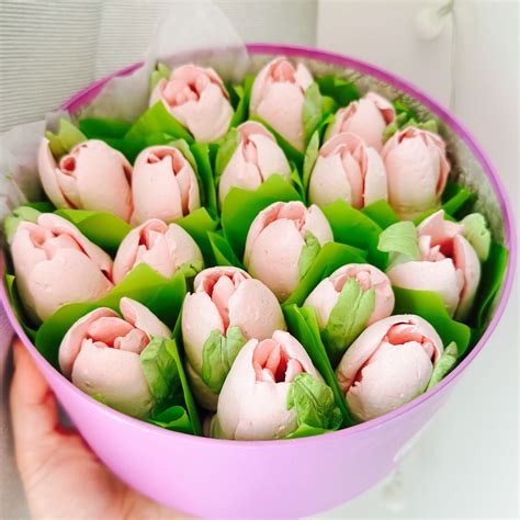 Зефирные тюльпаны. Зефирный букет. Букет на день святого Валентина в ...