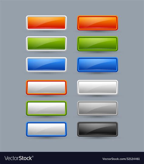 Glossy buttons Royalty Free Vector Image - VectorStock