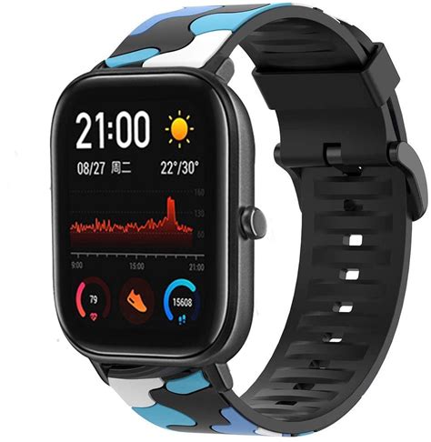 Xiaomi Amazfit Gts Camouflage Armband Blau Smartwatcharmbaender De