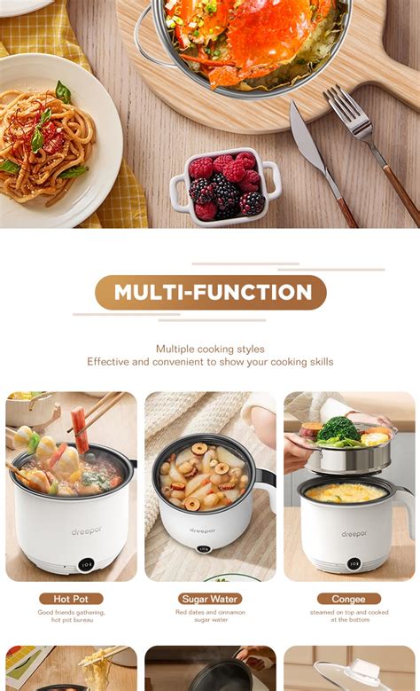 Dreepor Mini Rice Cooker With Steamer Small Non Stick Hot Pot Multil Electric Cooker L L L