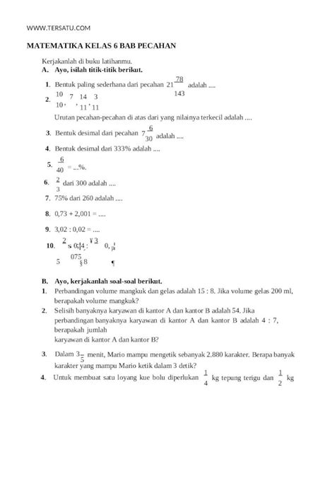 Docx Matematika Kelas Bab Pecahan Semster Dokumen Tips