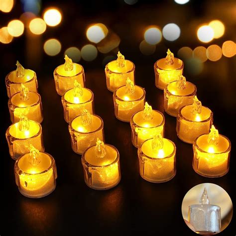 Velas Led Sin Llama 24PCS Velas Artificiales Con Luz Impermeables 200