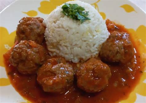 Albóndigas En Salsa Con Arroz🍽 Receta De Marita Sosa Cookpad