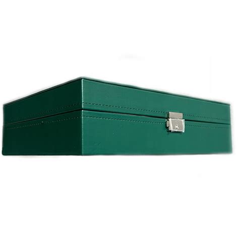 Кутия за часовници/очила, Екологична кожа, 33 х 20 х 8 см, Зелена - eMAG.bg