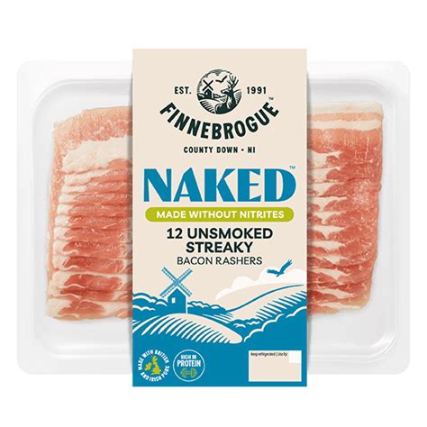 Naked Unsmoked Streaky Bacon Rashers Finnebrogue