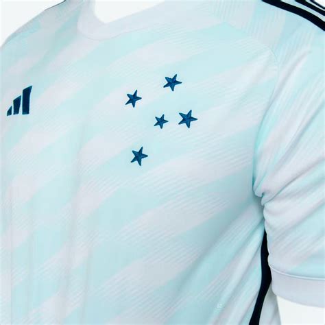 Camisa Cruzeiro 2 2023 s nº Torcedor Adidas Masculina Branco Azul