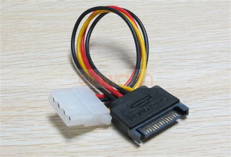 Sata Power Adapter Cable 15-pin Sata Male To 4-pin Female Power Adapter ...