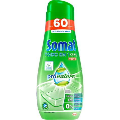 Detergente lavavajillas Todo En 1 gel Pronature botella 60 dosis ...