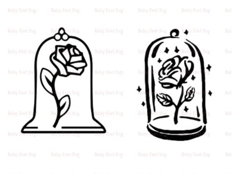 Beauty And The Beast Rose Svg Belle Rose Layered Svg Rose Etsy