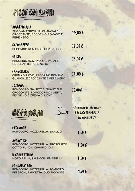 Carte Et Menus Spqr La Pizzosteria Seregno Seregno Thefork