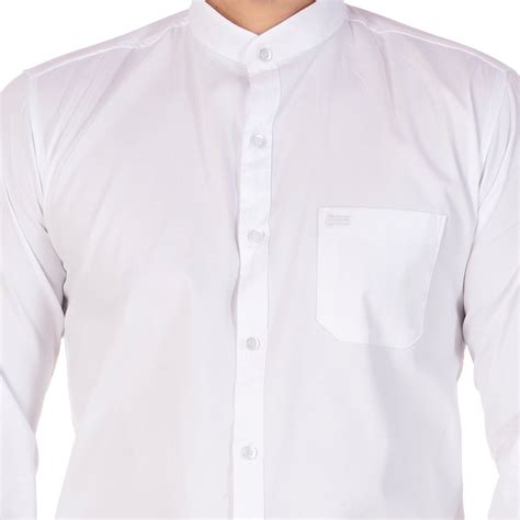 White 3 Arrows Men Casual Cotton Chinese Collar Shirt Rs 300 Id