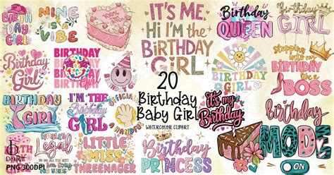 Birthday Baby Girl Clipart Bundle Bundle · Creative Fabrica