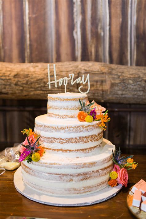 Naked Wedding Cake With
