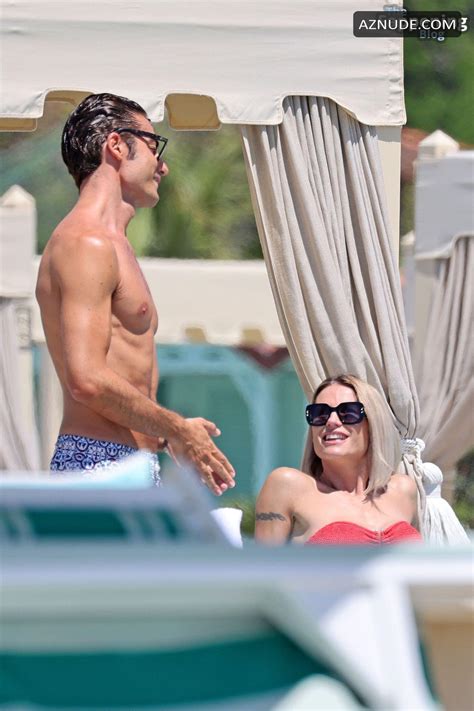 Michelle Hunziker Stuns In A Sexy Red Bikini At Alpemare Beach In Forte Dei Marmi Aznude