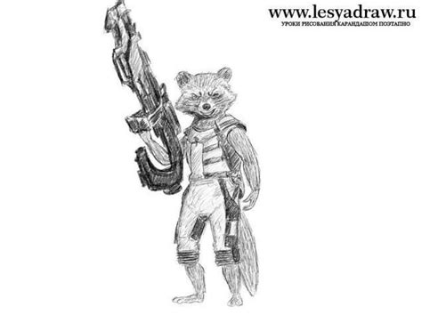 Енот ракета рисунок (46 фото)