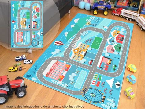 Tapete Ilustrativo Pista Car Hot Wheels Neve X Cm T Elo