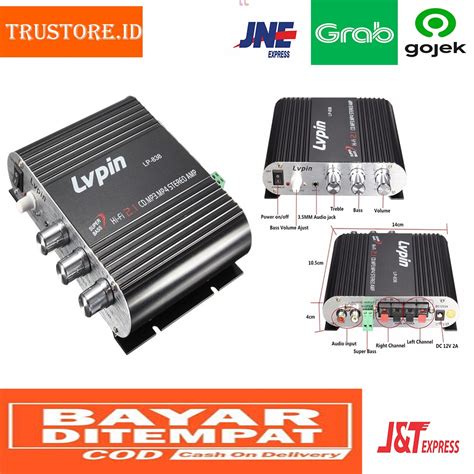 Jual Lvpin Mini Hifi Stereo Amplifier Treble Bass Booster V Hitam