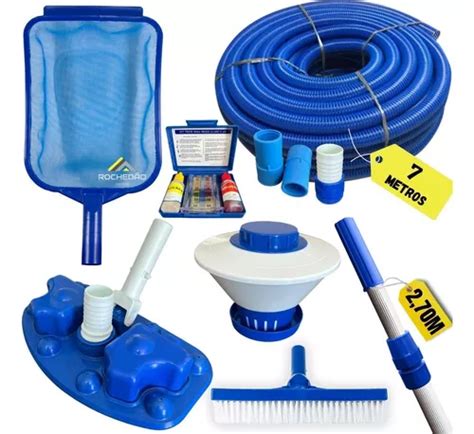 Kit Limpeza Para Piscinas Fibra Vinil Alvenaria Cabo M Frete Gr Tis