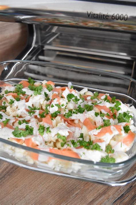 Gratin de chou fleur au saumon fumé Recette terre et mer