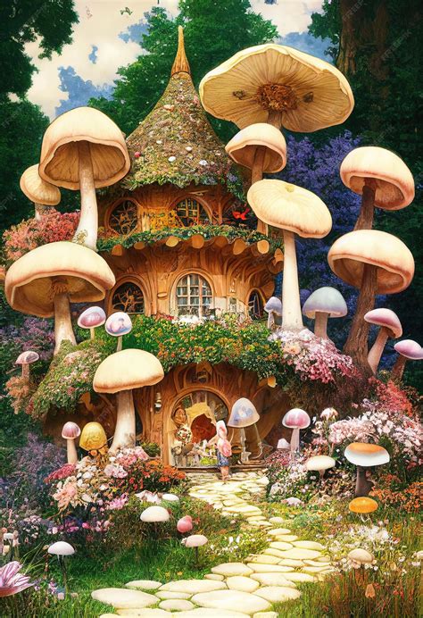 Premium Photo | A magical fantasy world with a fairy tale house and