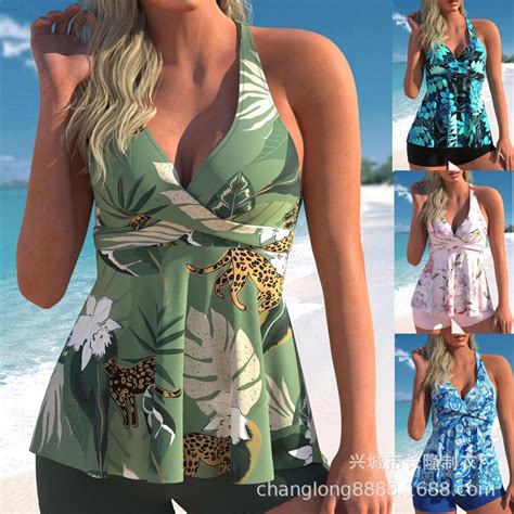 Women Bikini New Split Two Piece Swimsuit Open Back Tankini Swimsuit Swimwear Women Bathing