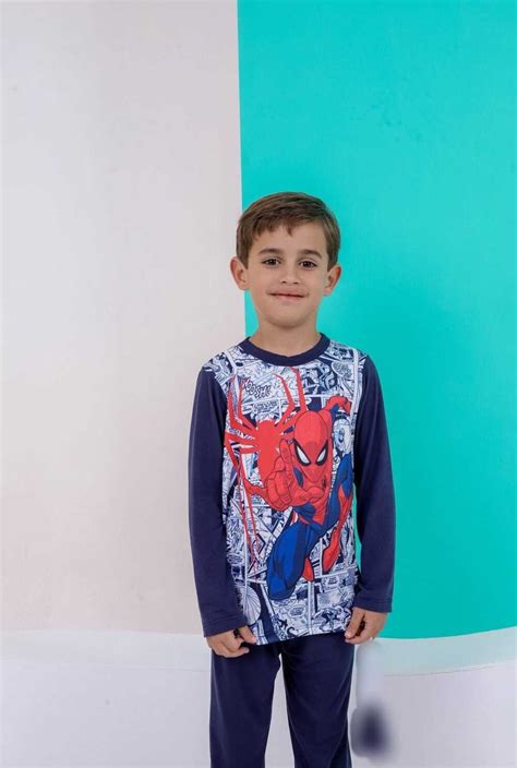 Pijama Infantil Inverno Masculino Sued Homem Aranha Imp Rio Lingerie