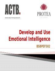 BSBPEF502 Emotional Intelligence PPT Pptx Develop And Use Emotional