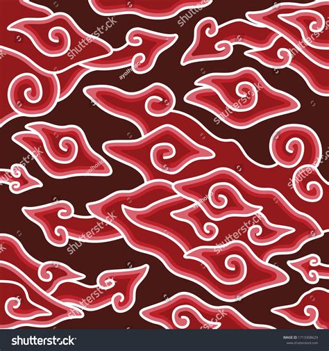 Vektor Stok Batik Mega Mendung Cirebon Indonesian Motif (Tanpa Royalti ...