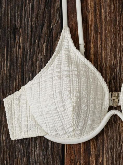 SOLY HUX Bikini Sets For Women Underwire Bikini Textured Bathing Suits Two Piece Swimsuit Solid