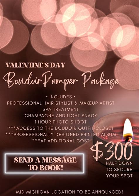 Valentines Day Boudoir Pamper Package Jackson Mi Flint January 27