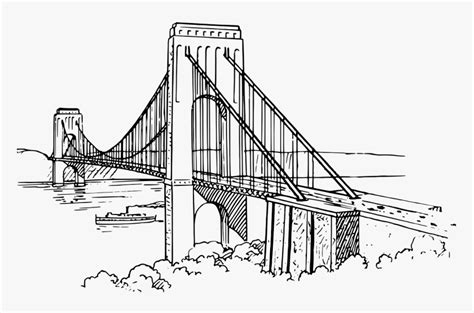 3d Drawing Of Suspension Bridge, HD Png Download , Transparent Png ...