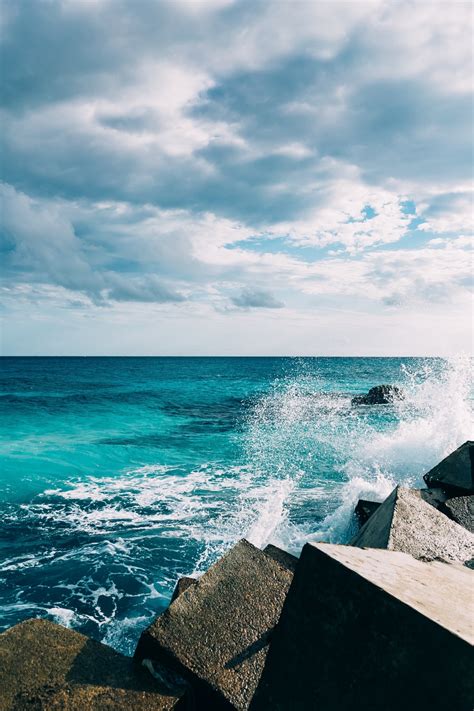 Kostenlose Foto Himmel Blau Gewässer Meer Welle Wasser Ozean Natur Türkis Windwelle