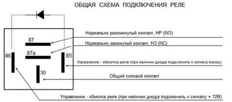 5 контактное реле 12 вольт схема подключения