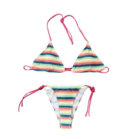 Bikini Triángulo Multicolor Lúrex Pink Pomelo