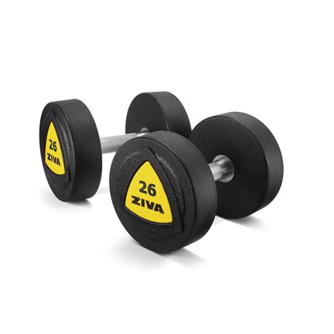Ziva Zvo Urethane Dumbbells Yellow Logo