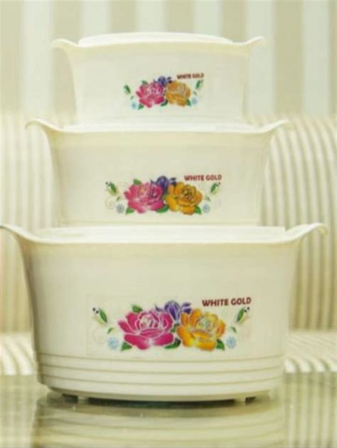 Peacock White Gold Hot Pot Pieces Set Insulated Food Warmer Or Cooler White Hot Pot Set Daraz Pk