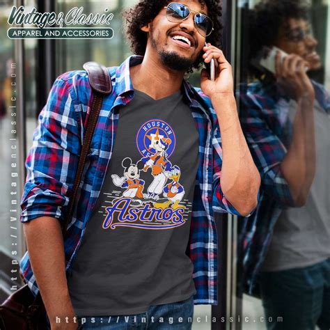 Houston Astros Mickey Mouse Donald Duck Goofy Baseball Shirt