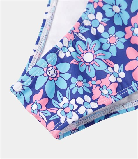 Women S Triangle Blue Flowers Bikini Bottom HALARA