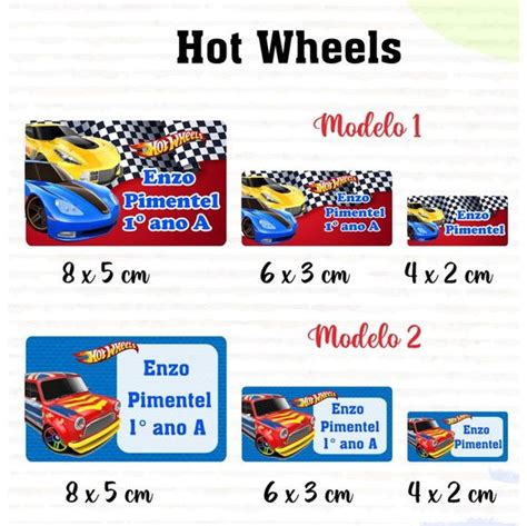 Etiqueta Escolar Hot Wheels Kit Etiquetas Elo Produtos Especiais Hot Wheels Hot